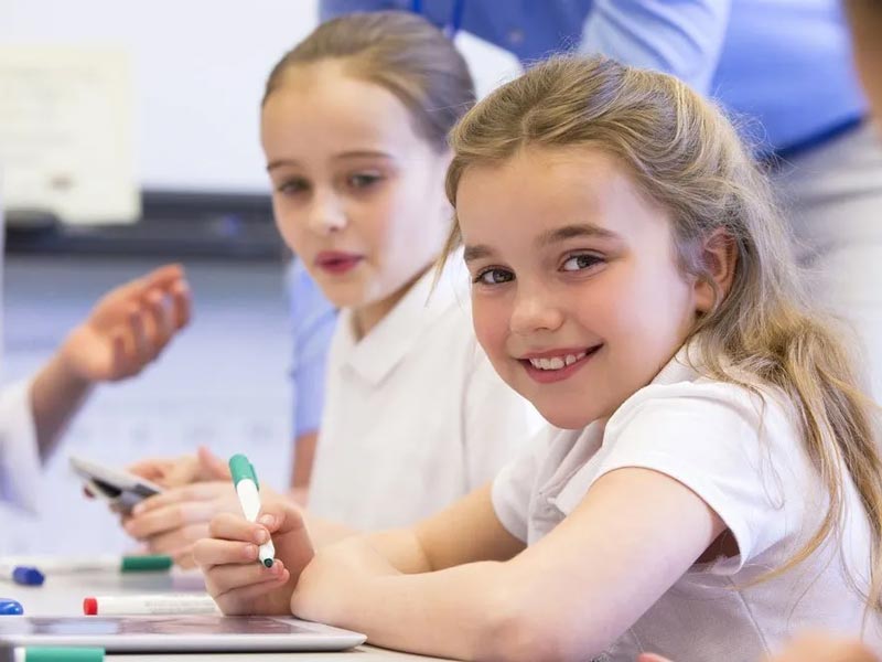 little girl in after school program